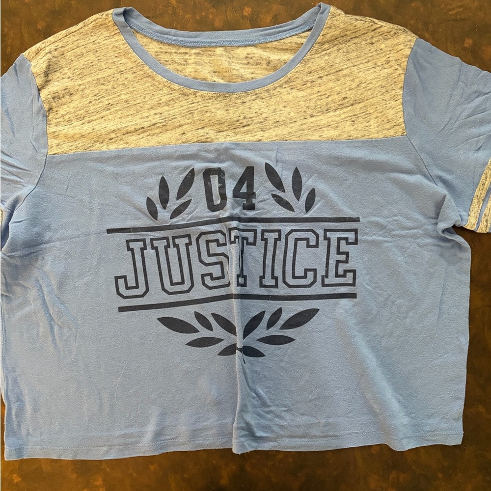 Justice Heather Gray and Blue Tee